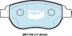 BENDIX DB1758 GCT - Тормозные колодки, дисковые, комплект abcparts.ee
