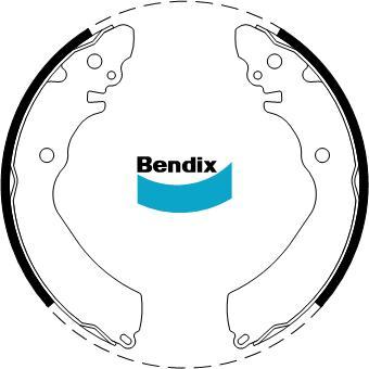 BENDIX DS0801 - Комплект тормозных колодок, барабанные abcparts.ee