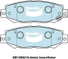 Bendix-AU DB1396 GCT - Тормозные колодки, дисковые, комплект abcparts.ee