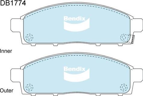 Bendix-AU DB1774 -4WD - Тормозные колодки, дисковые, комплект abcparts.ee