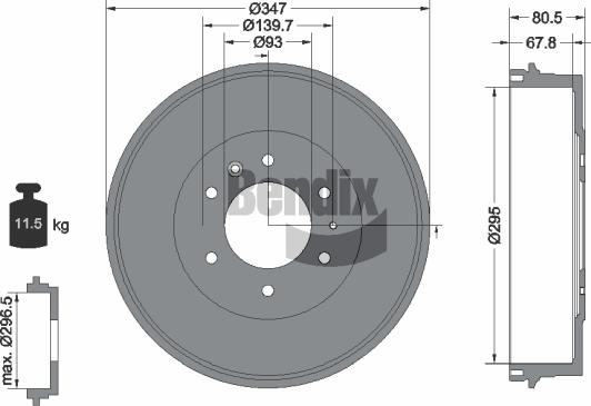 BENDIX Braking BDM1099 - Тормозной барабан abcparts.ee