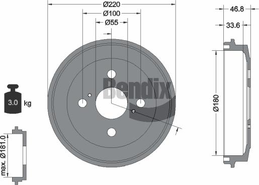 BENDIX Braking BDM1104 - Тормозной барабан abcparts.ee