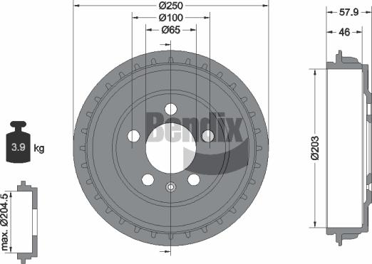 BENDIX Braking BDM1180 - Тормозной барабан abcparts.ee