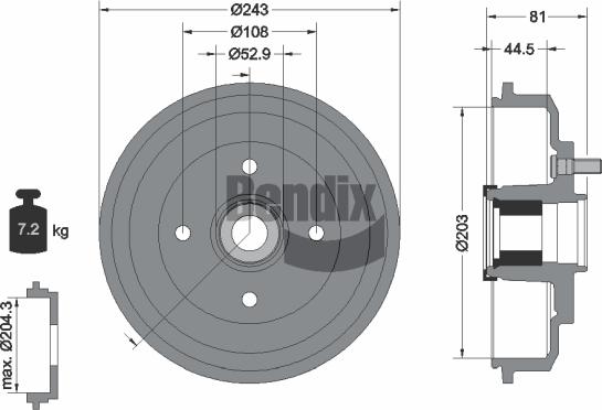 BENDIX Braking BDM1127 - Тормозной барабан abcparts.ee