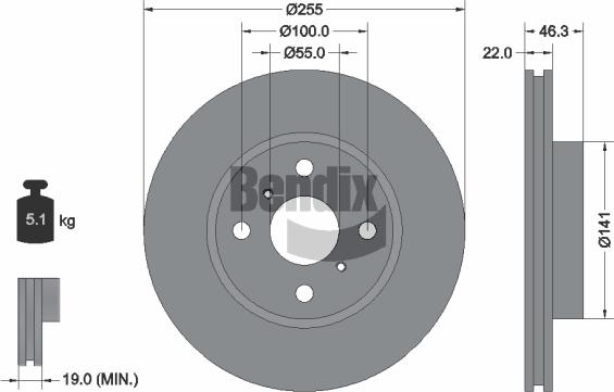 BENDIX Braking BDS1497 - Тормозной диск abcparts.ee