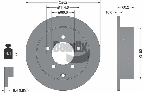 BENDIX Braking BDS1660 - Тормозной диск abcparts.ee