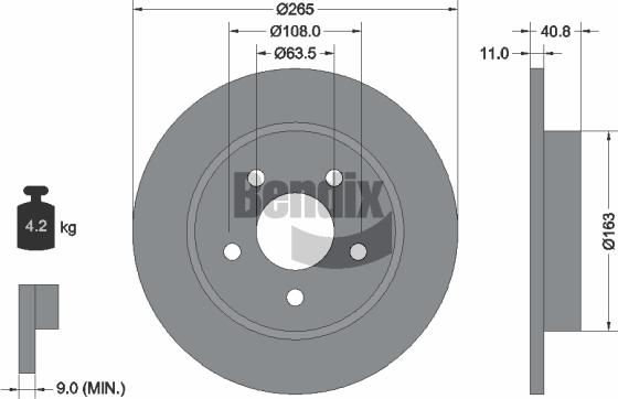 BENDIX Braking BDS1138 - Тормозной диск abcparts.ee