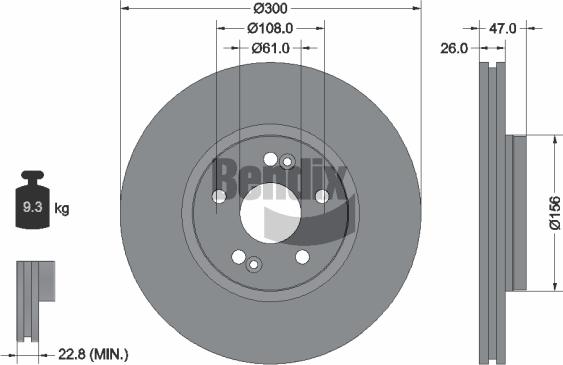 BENDIX Braking BDS1125 - Тормозной диск abcparts.ee