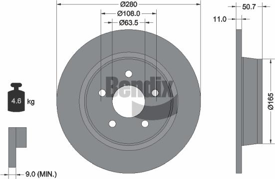 BENDIX Braking BDS1178 - Тормозной диск abcparts.ee