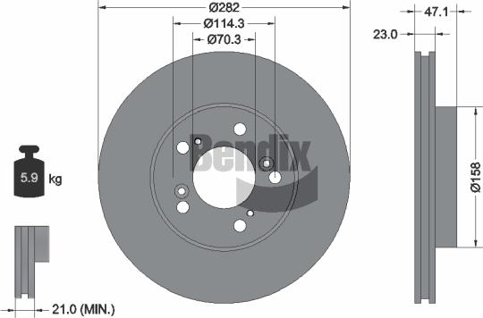 BENDIX Braking BDS1800 - Тормозной диск abcparts.ee
