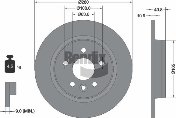 BENDIX Braking BDS1210 - Тормозной диск abcparts.ee