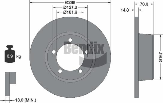 BENDIX Braking BDS1769 - Тормозной диск abcparts.ee
