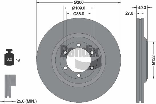 BENDIX Braking BDS1771 - Тормозной диск abcparts.ee
