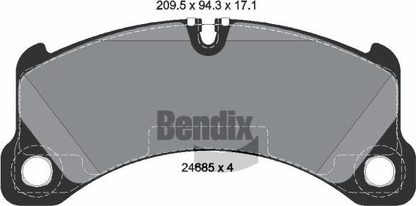 BENDIX Braking BPD1498 - Тормозные колодки, дисковые, комплект abcparts.ee