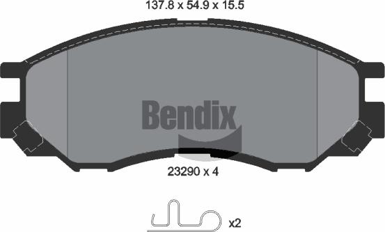 BENDIX Braking BPD1462 - Тормозные колодки, дисковые, комплект abcparts.ee
