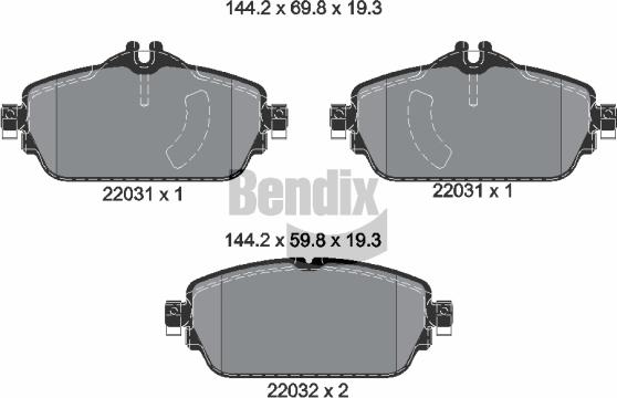 BENDIX Braking BPD1407 - Тормозные колодки, дисковые, комплект abcparts.ee