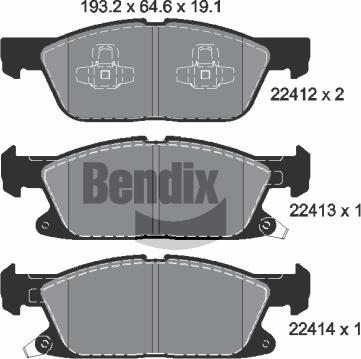BENDIX Braking BPD1411 - Тормозные колодки, дисковые, комплект abcparts.ee