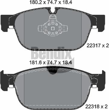BENDIX Braking BPD1428 - Тормозные колодки, дисковые, комплект abcparts.ee