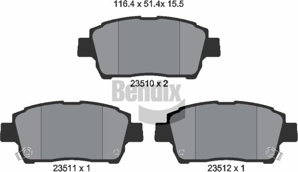 BENDIX Braking BPD1423 - Тормозные колодки, дисковые, комплект abcparts.ee