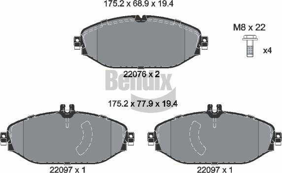 BENDIX Braking BPD1508 - Тормозные колодки, дисковые, комплект abcparts.ee