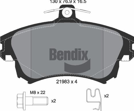 BENDIX Braking BPD1619 - Тормозные колодки, дисковые, комплект abcparts.ee
