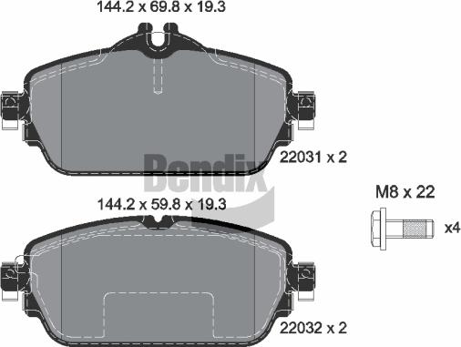 BENDIX Braking BPD1115 - Тормозные колодки, дисковые, комплект abcparts.ee