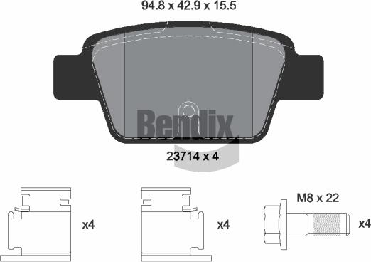 BENDIX Braking BPD1120 - Тормозные колодки, дисковые, комплект abcparts.ee