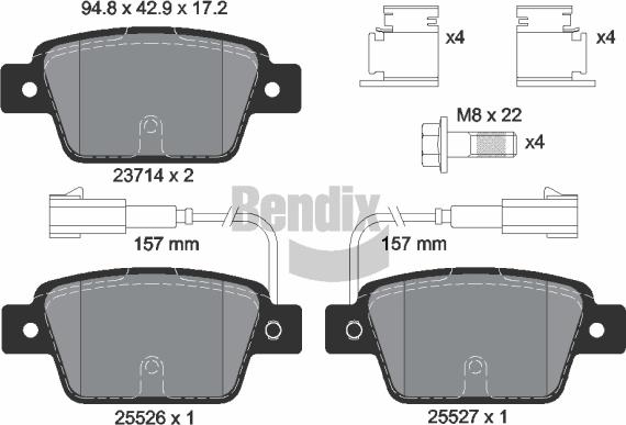 BENDIX Braking BPD1175 - Тормозные колодки, дисковые, комплект abcparts.ee