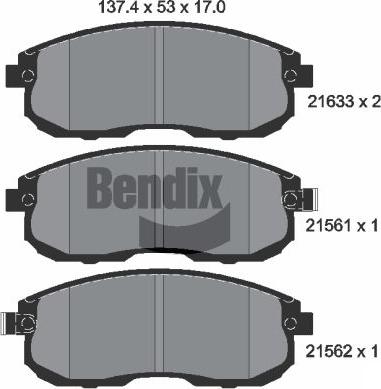BENDIX Braking BPD1812 - Тормозные колодки, дисковые, комплект abcparts.ee