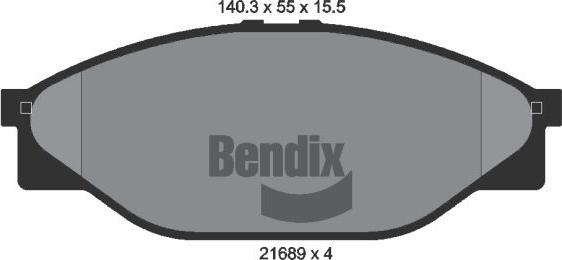 BENDIX Braking BPD1833 - Тормозные колодки, дисковые, комплект abcparts.ee