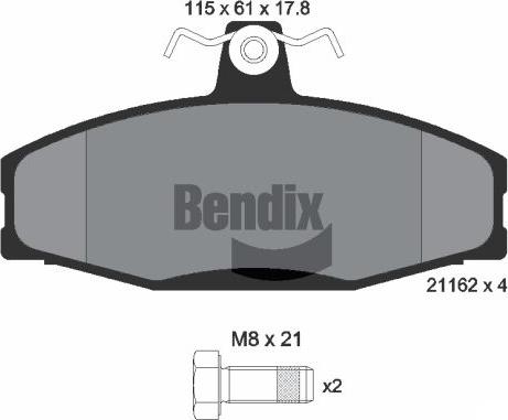 BENDIX Braking BPD1828 - Тормозные колодки, дисковые, комплект abcparts.ee