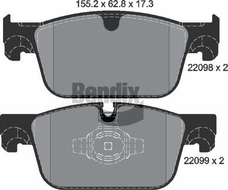 BENDIX Braking BPD1873 - Тормозные колодки, дисковые, комплект abcparts.ee