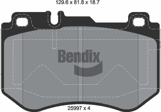 BENDIX Braking BPD1397 - Тормозные колодки, дисковые, комплект abcparts.ee