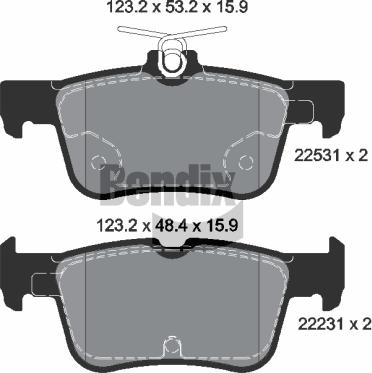 BENDIX Braking BPD1373 - Piduriklotsi komplekt,ketaspidur abcparts.ee