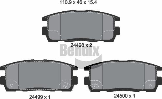 BENDIX Braking BPD1241 - Тормозные колодки, дисковые, комплект abcparts.ee
