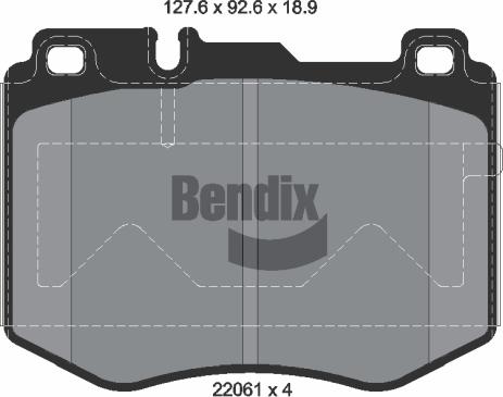 BENDIX Braking BPD1280 - Тормозные колодки, дисковые, комплект abcparts.ee