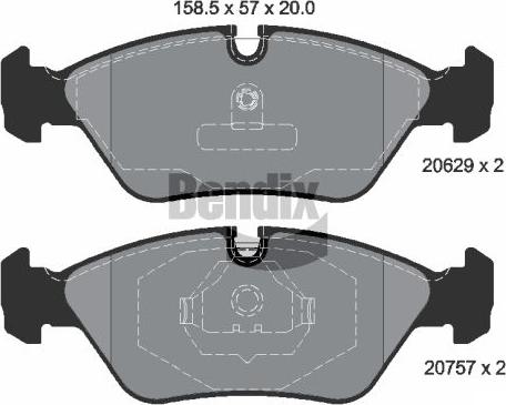 BENDIX Braking BPD1714 - Тормозные колодки, дисковые, комплект abcparts.ee