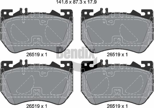 BENDIX Braking BPD2402 - Тормозные колодки, дисковые, комплект abcparts.ee
