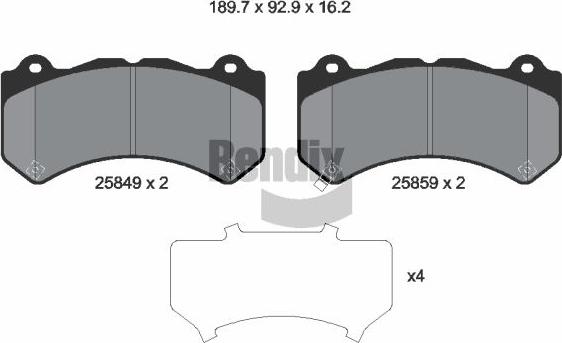 BENDIX Braking BPD2432 - Тормозные колодки, дисковые, комплект abcparts.ee