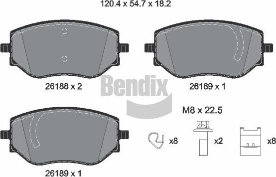 BENDIX Braking BPD2420 - Тормозные колодки, дисковые, комплект abcparts.ee