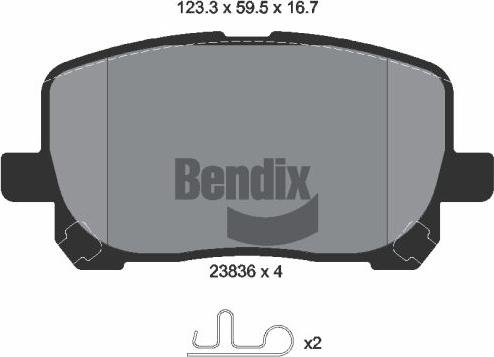 BENDIX Braking BPD2054 - Тормозные колодки, дисковые, комплект abcparts.ee