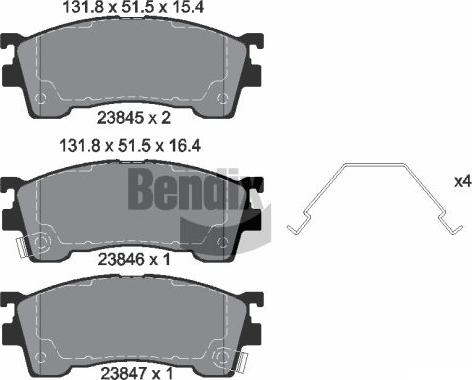 BENDIX Braking BPD2055 - Тормозные колодки, дисковые, комплект abcparts.ee