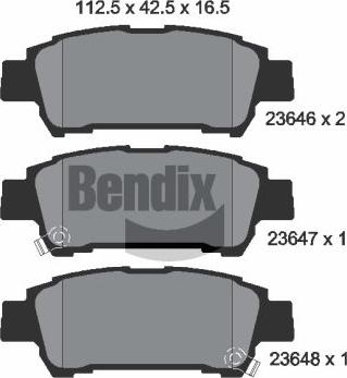 BENDIX Braking BPD2022 - Тормозные колодки, дисковые, комплект abcparts.ee