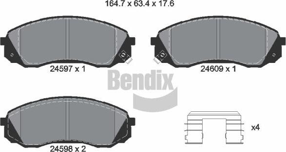 BENDIX Braking BPD2175 - Тормозные колодки, дисковые, комплект abcparts.ee