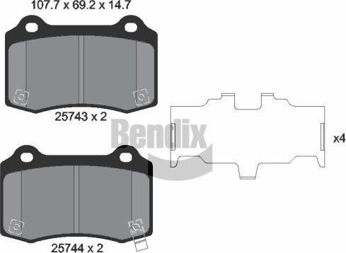 BENDIX Braking BPD2266 - Тормозные колодки, дисковые, комплект abcparts.ee