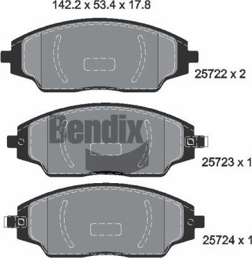 BENDIX Braking BPD2262 - Тормозные колодки, дисковые, комплект abcparts.ee