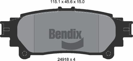 BENDIX Braking BPD2205 - Тормозные колодки, дисковые, комплект abcparts.ee