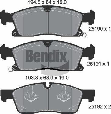 BENDIX Braking BPD2233 - Тормозные колодки, дисковые, комплект abcparts.ee