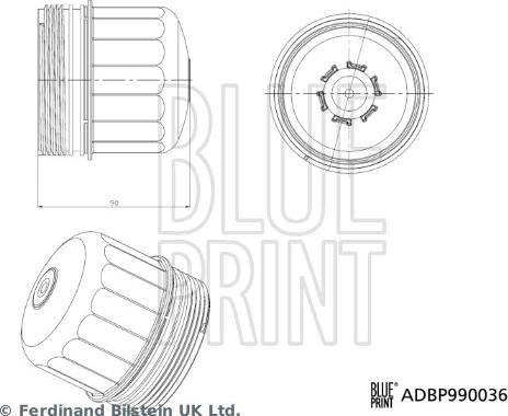 Blue Print ADBP990036 - Крышка, корпус масляного фильтра abcparts.ee