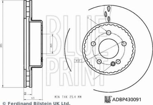 Blue Print ADBP430091 - Тормозной диск abcparts.ee